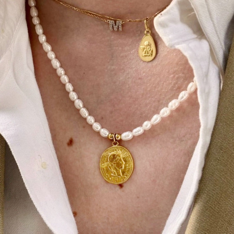 Collar perlas “Moneda”