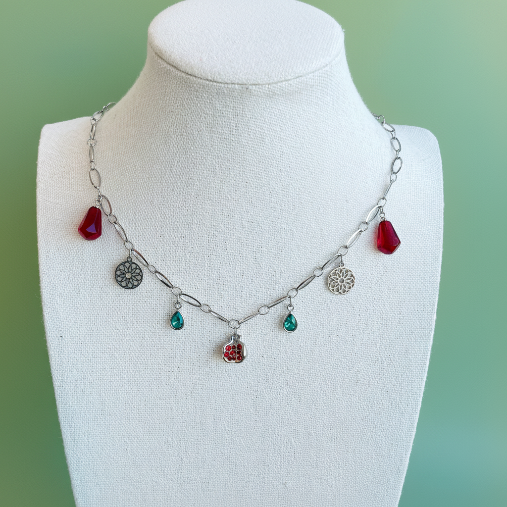 Collar Multicharm “Canastera” (plateado)