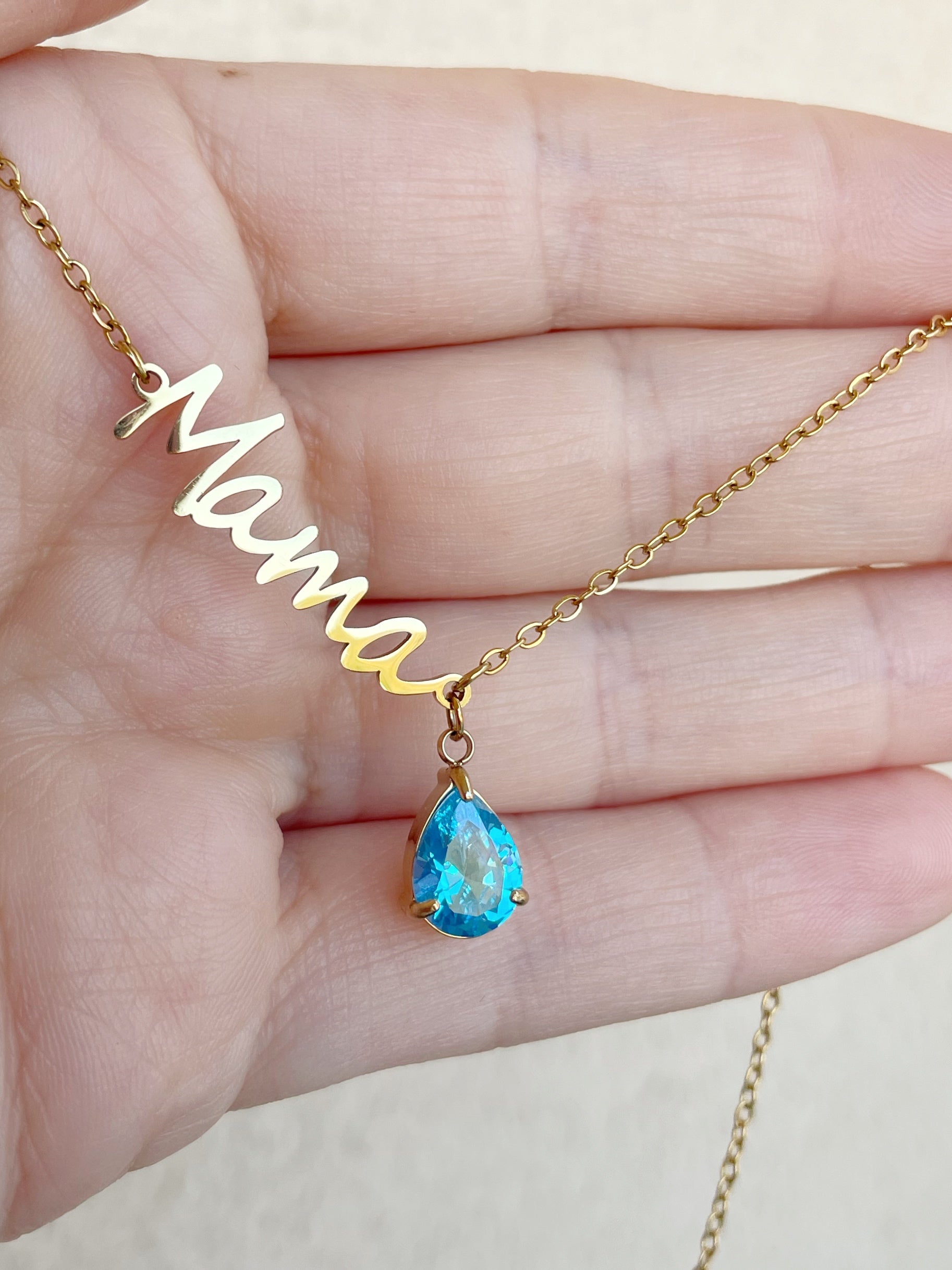 Collar “Mami Bella” azul