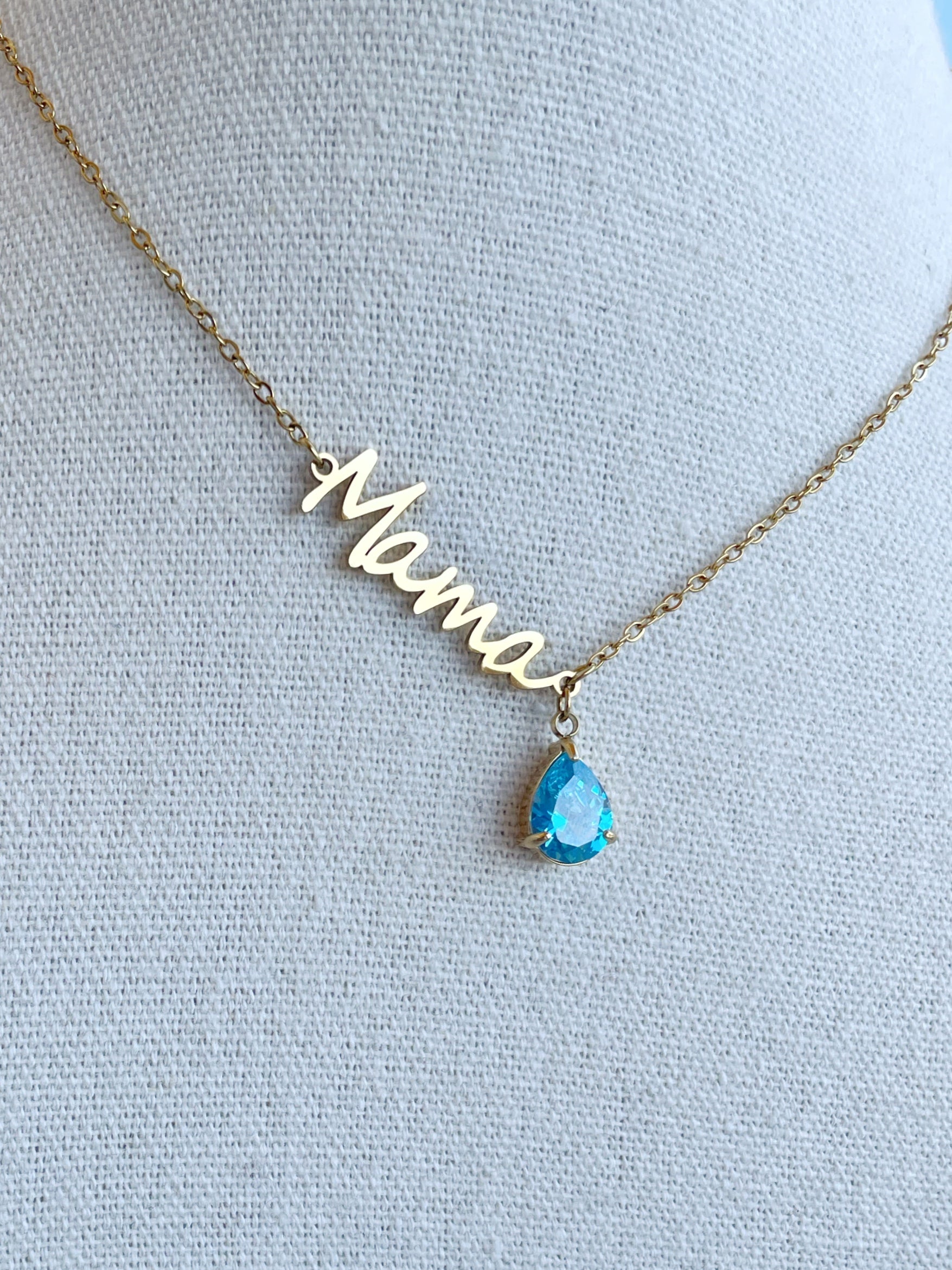 Collar “Mami Bella” azul