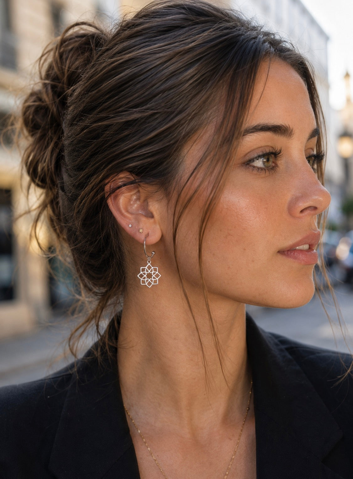 Pendientes “Estrella Nazarí “ (grande) plateado
