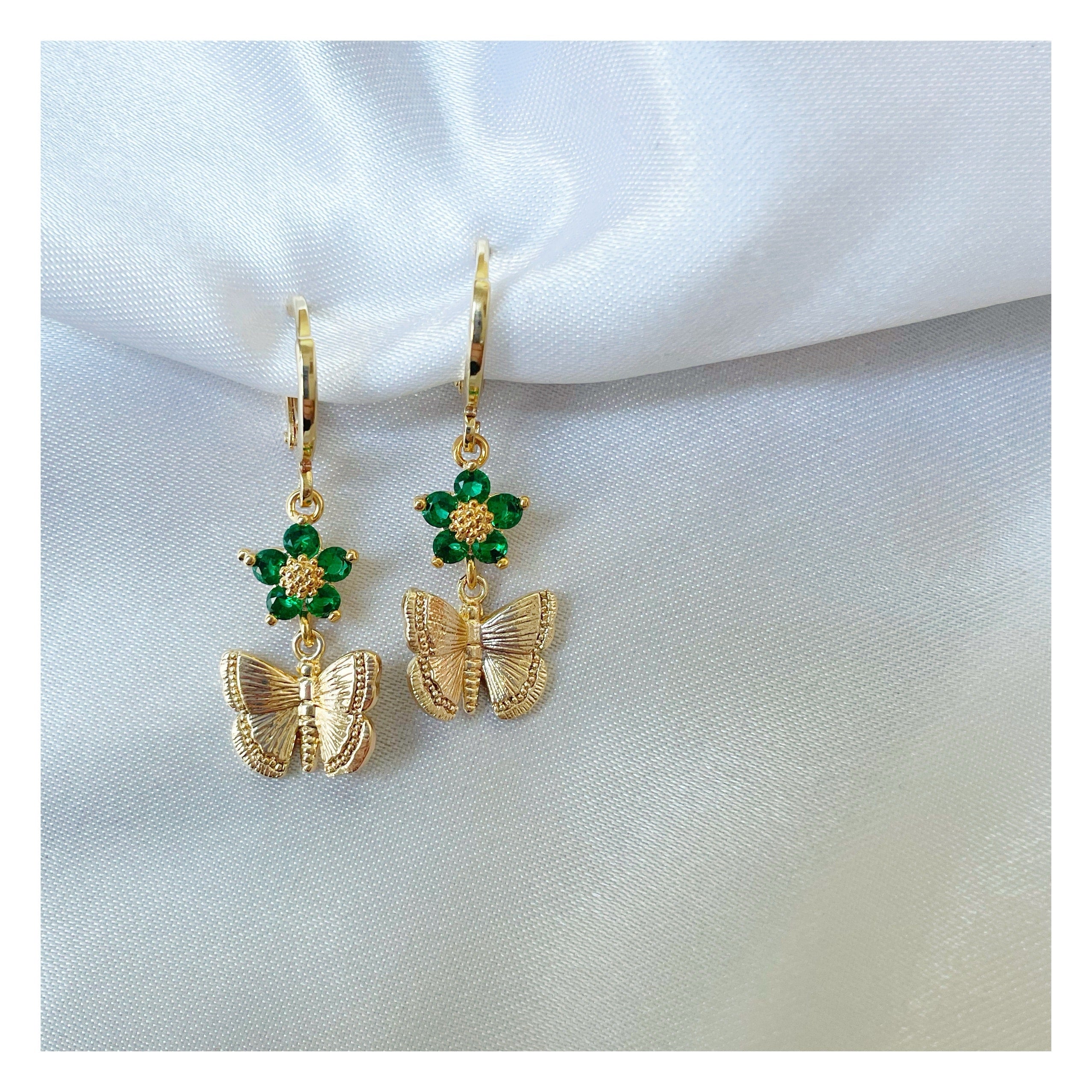 Pendientes “Mariposa” verde