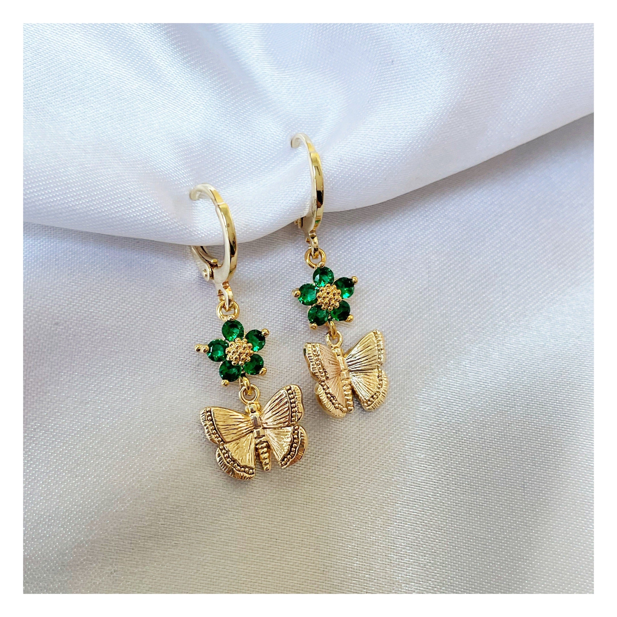 Pendientes “Mariposa” verde