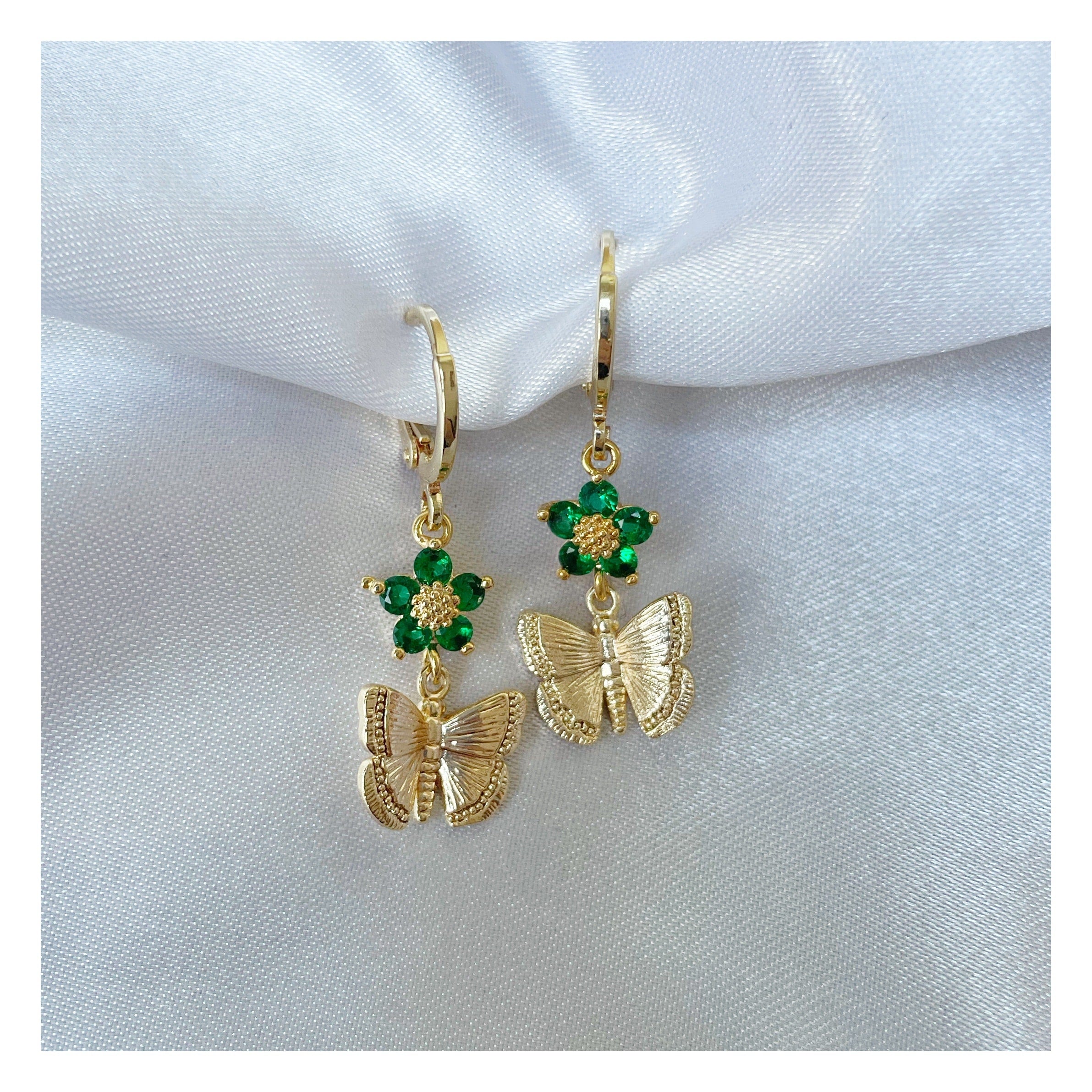 Pendientes “Mariposa” verde
