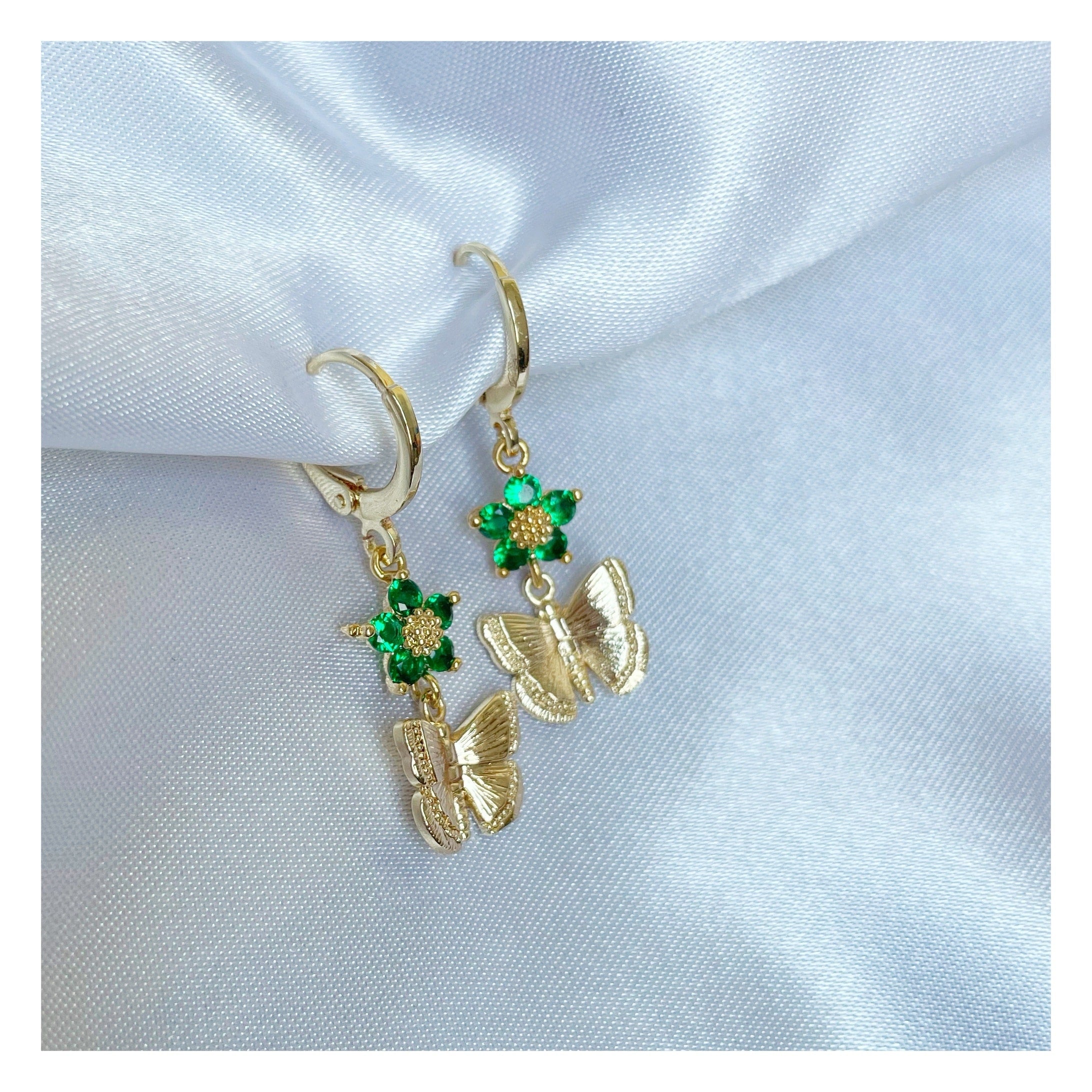 Pendientes “Mariposa” verde
