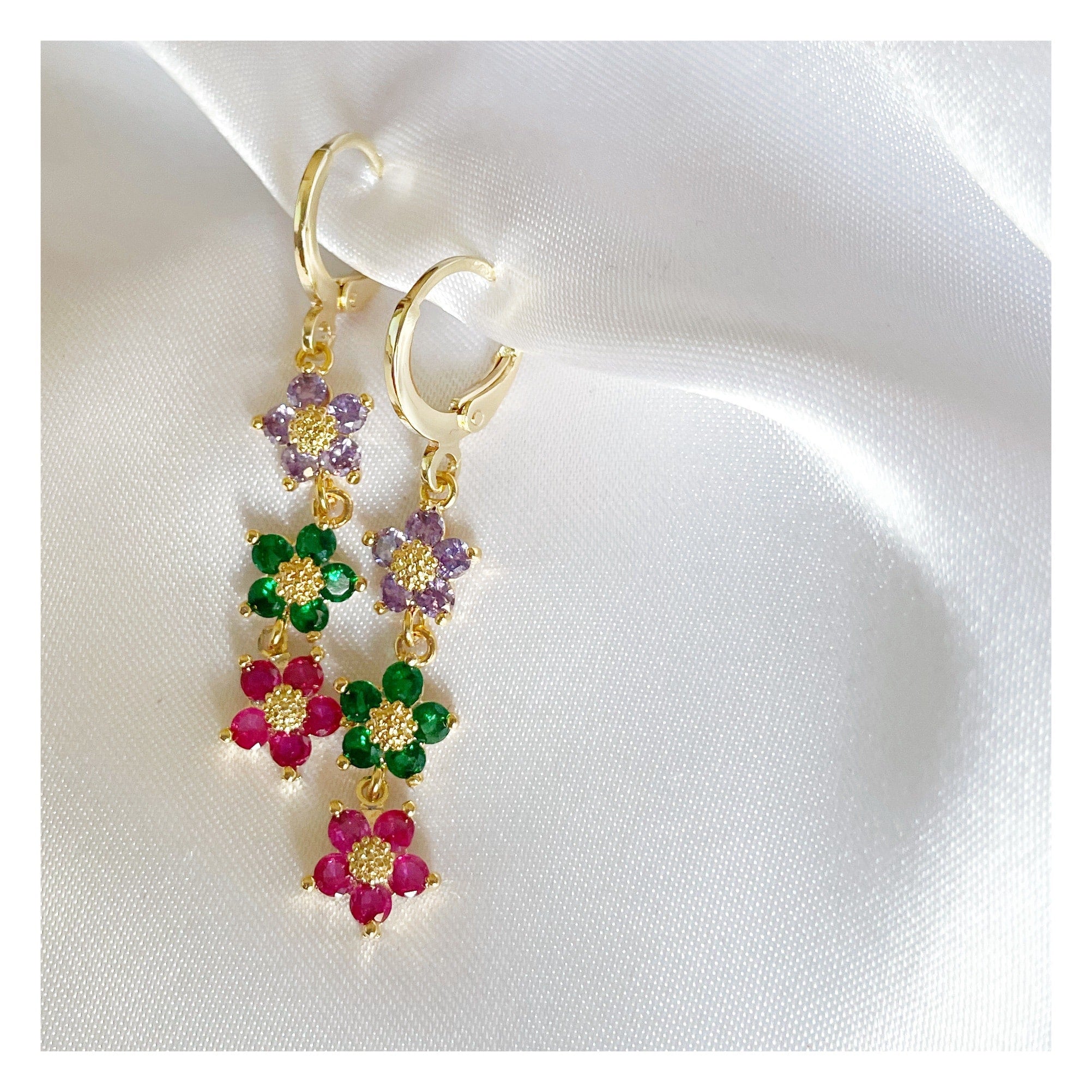 Pendientes “Florecillas colores”