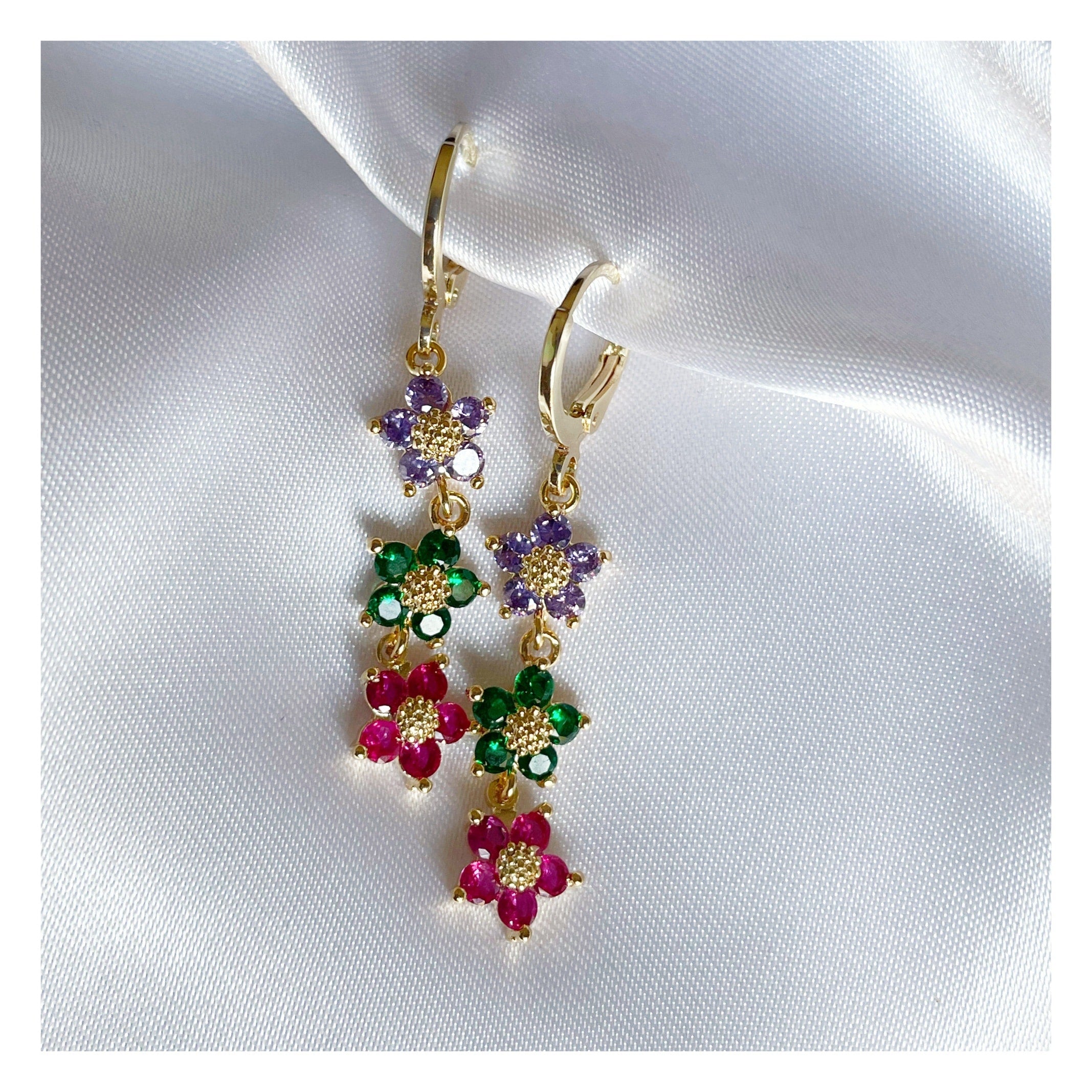 Pendientes “Florecillas colores”