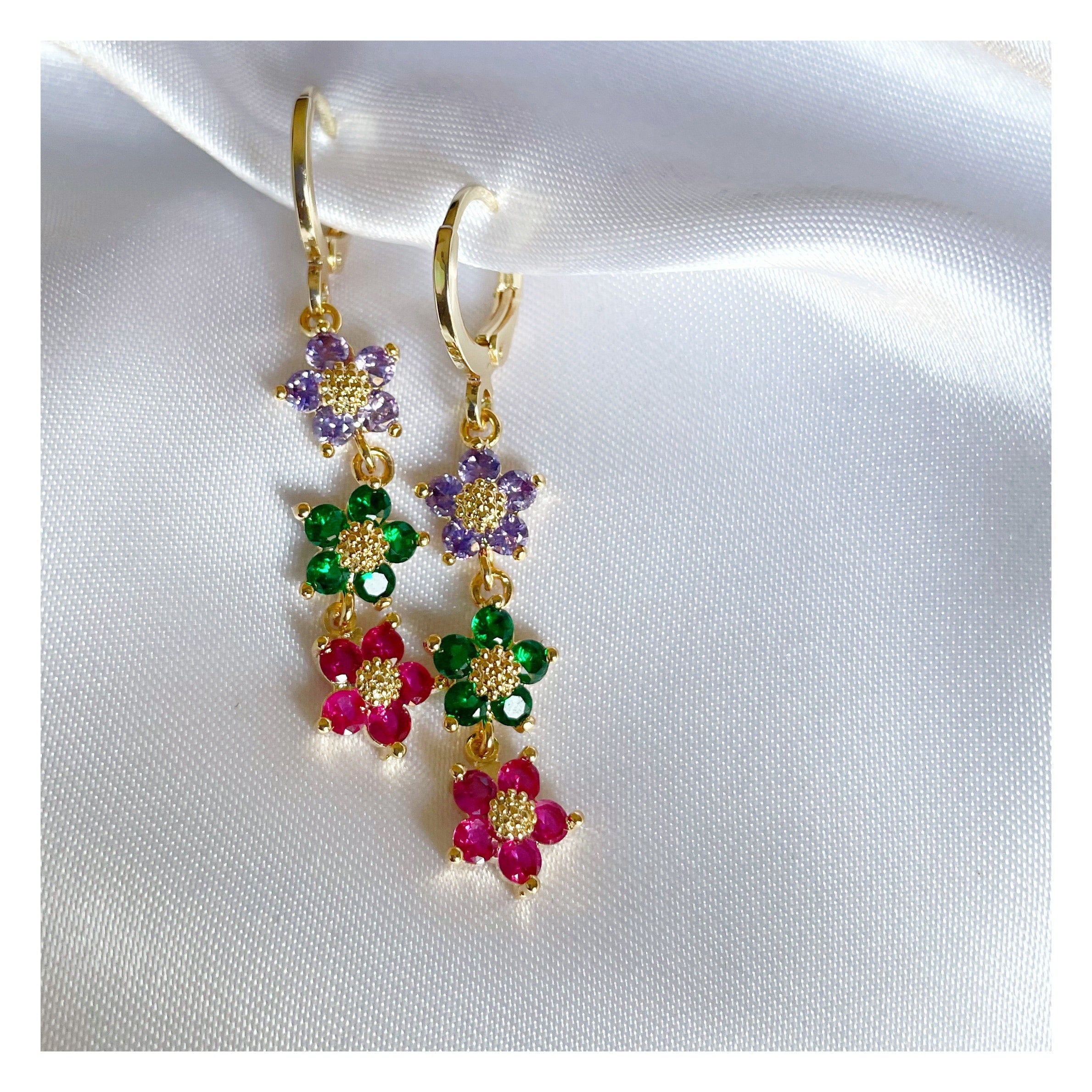 Pendientes “Florecillas colores”