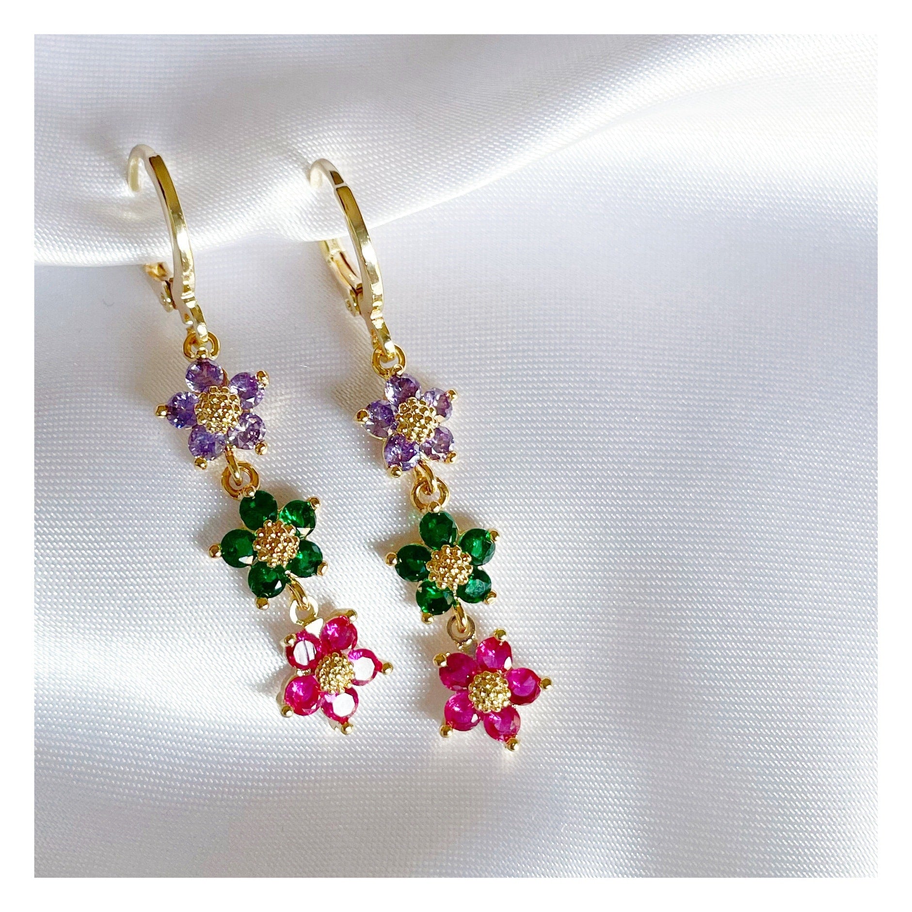 Pendientes “Florecillas colores”