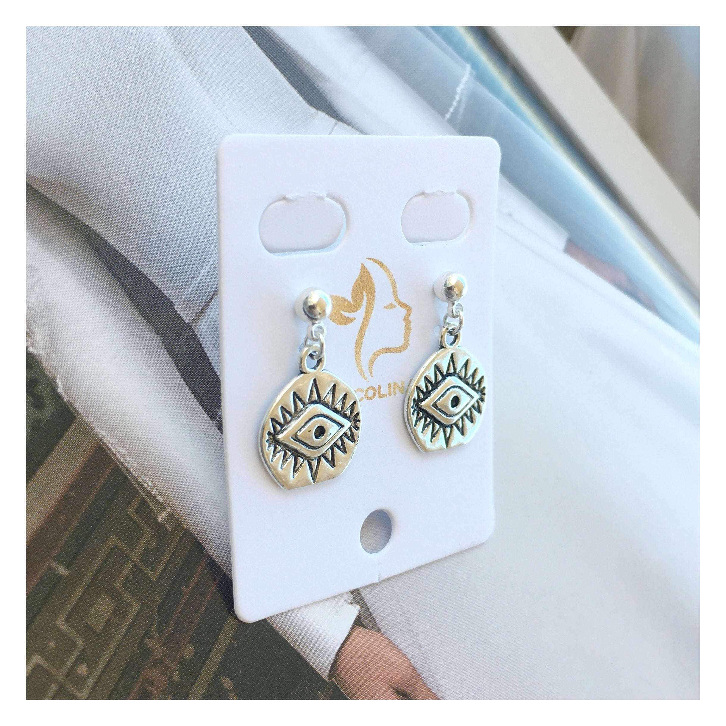 “Occhio” Stud plata