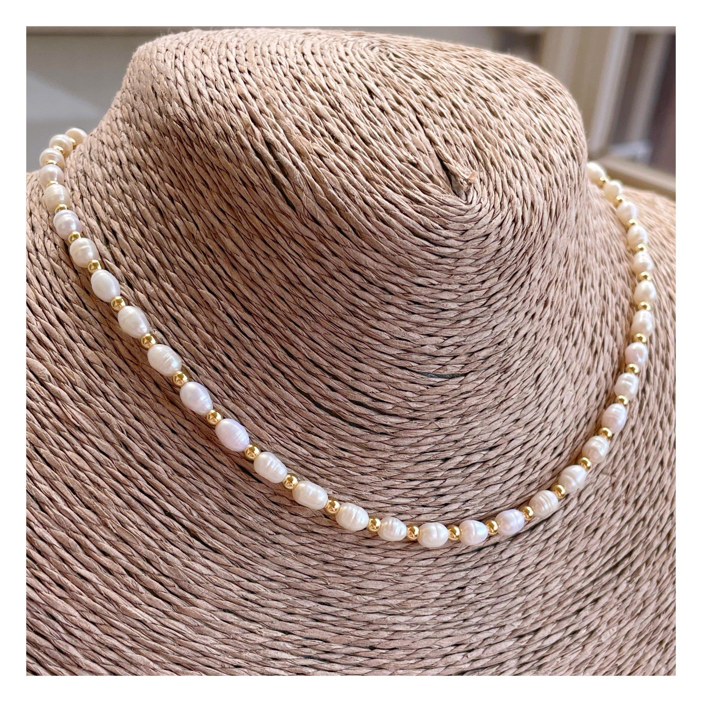 Gargantilla perlas “Golden White”