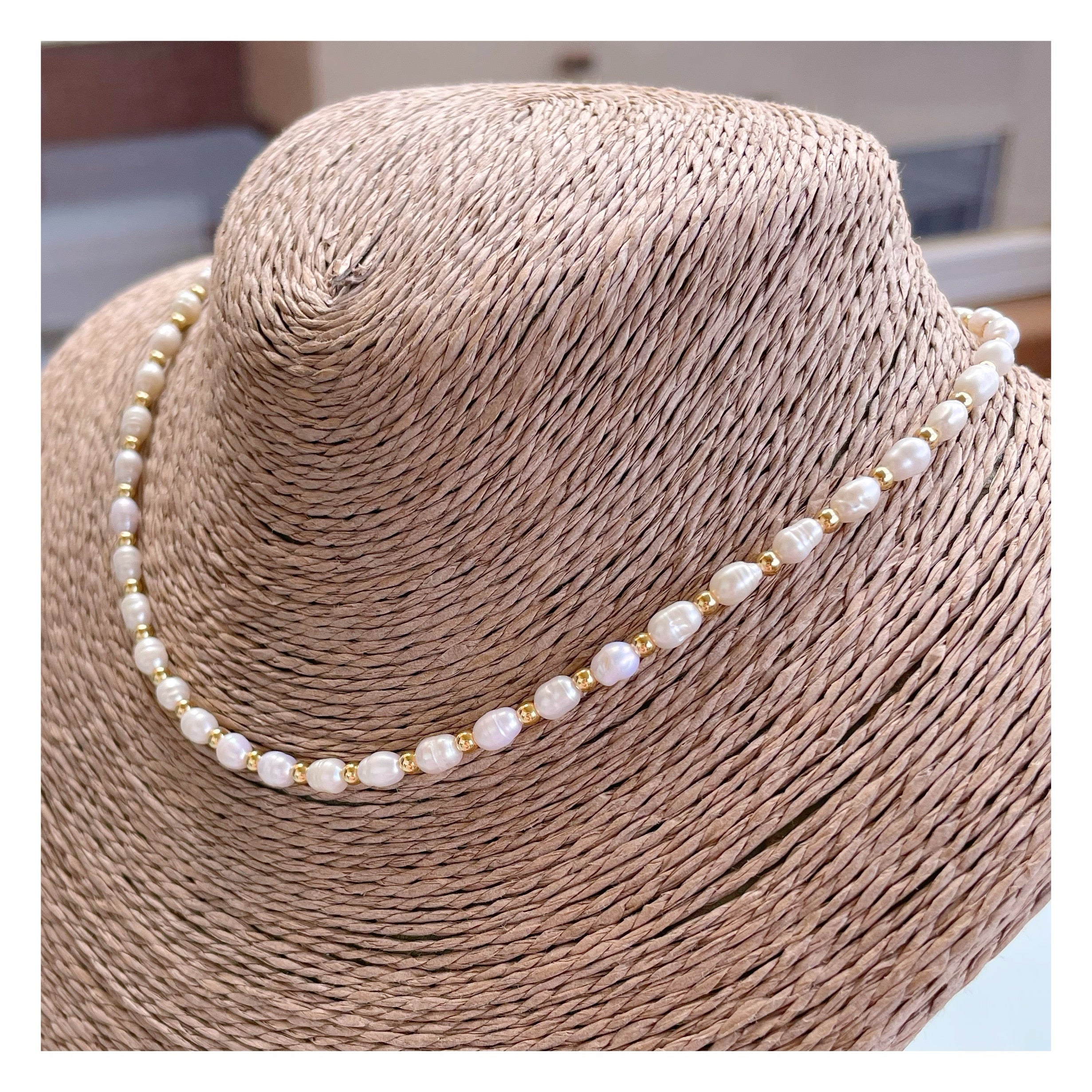 Gargantilla perlas “Golden White”