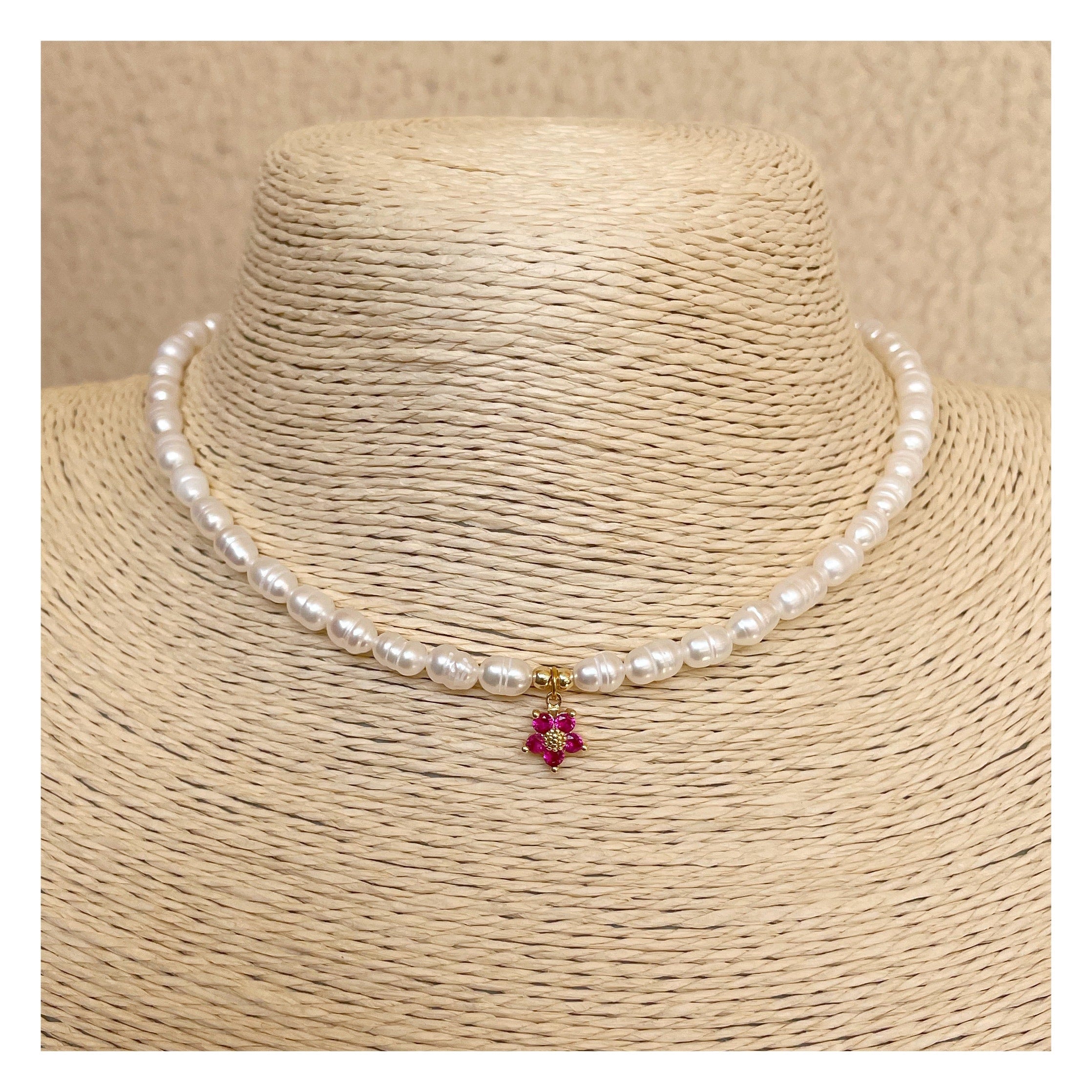 Collar perlas  “ Fiore Rosa”