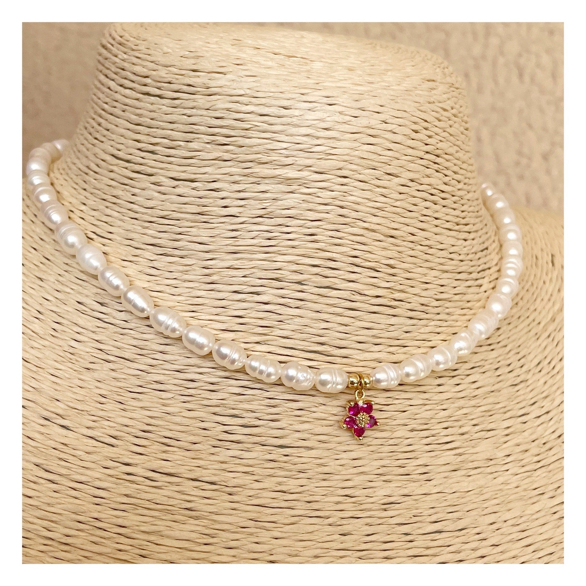 Collar perlas  “ Fiore Rosa”
