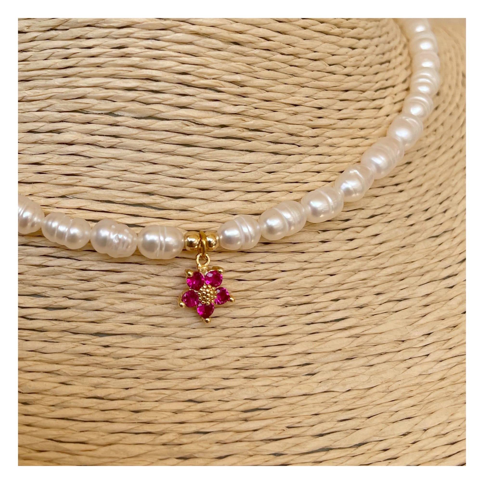Collar perlas  “ Fiore Rosa”