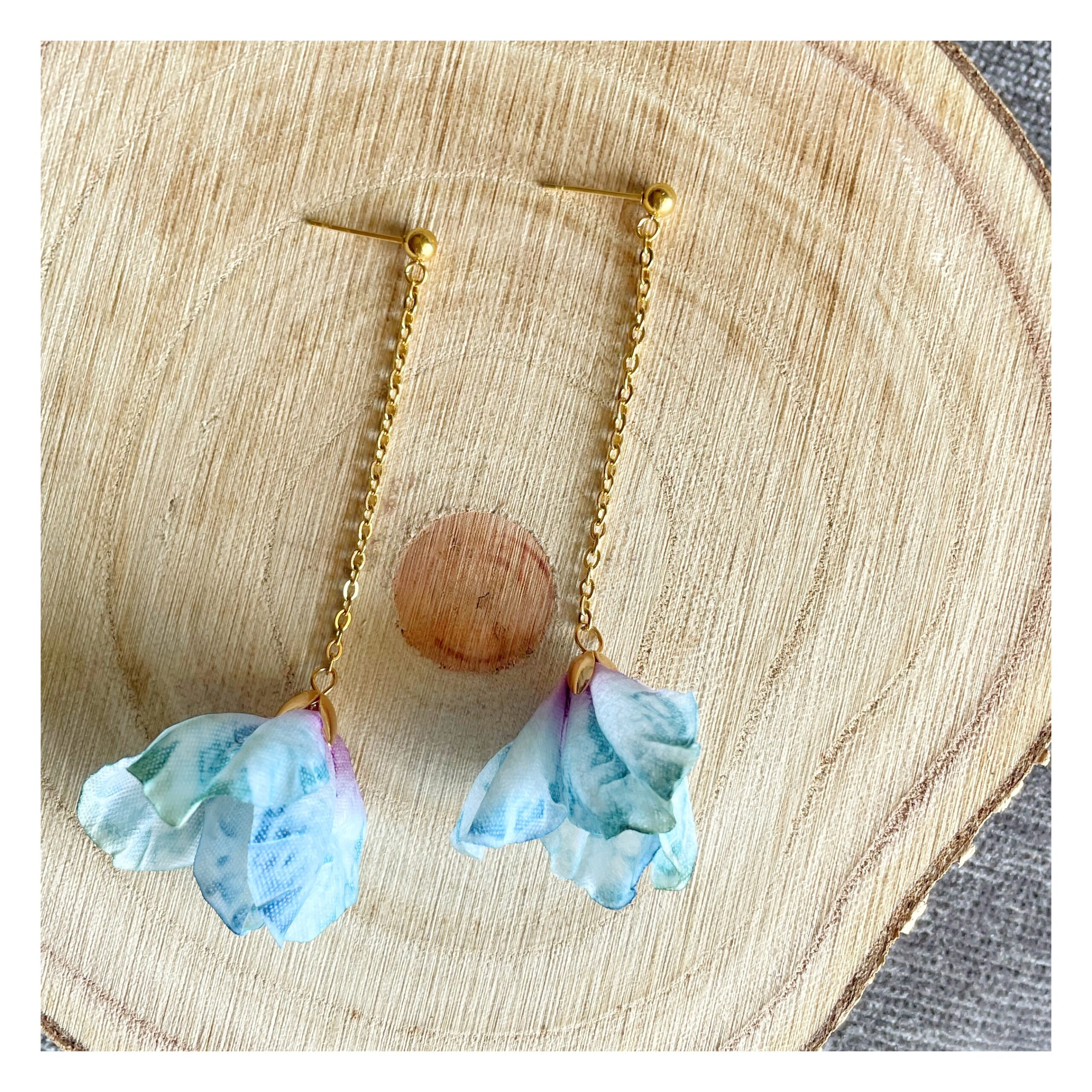 Pendientes “Fleures” azul