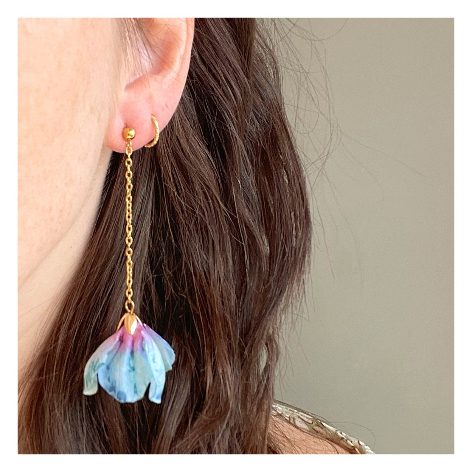 Pendientes “Fleures” azul