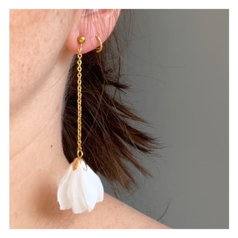 Pendientes “Fleures” blanco