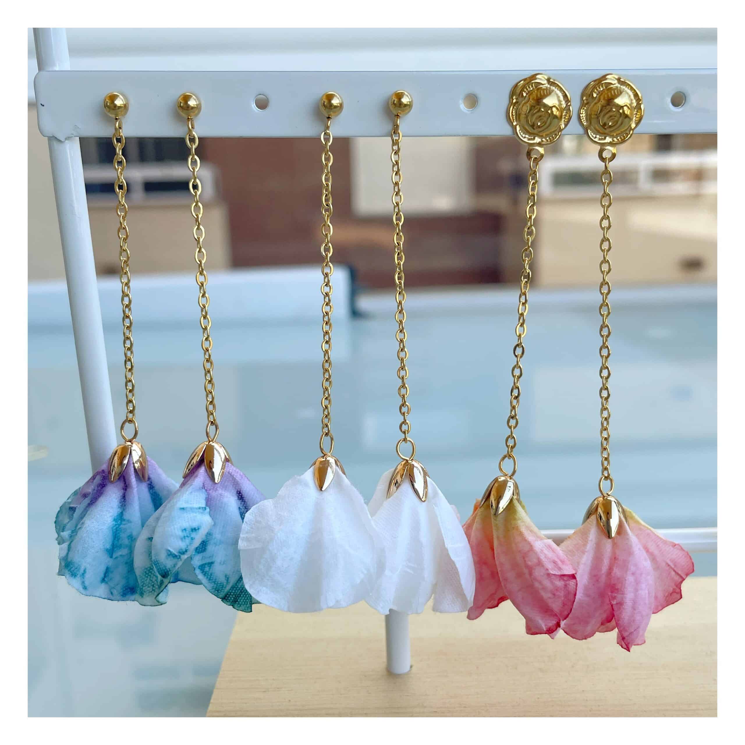 Pendientes “Fleures” azul