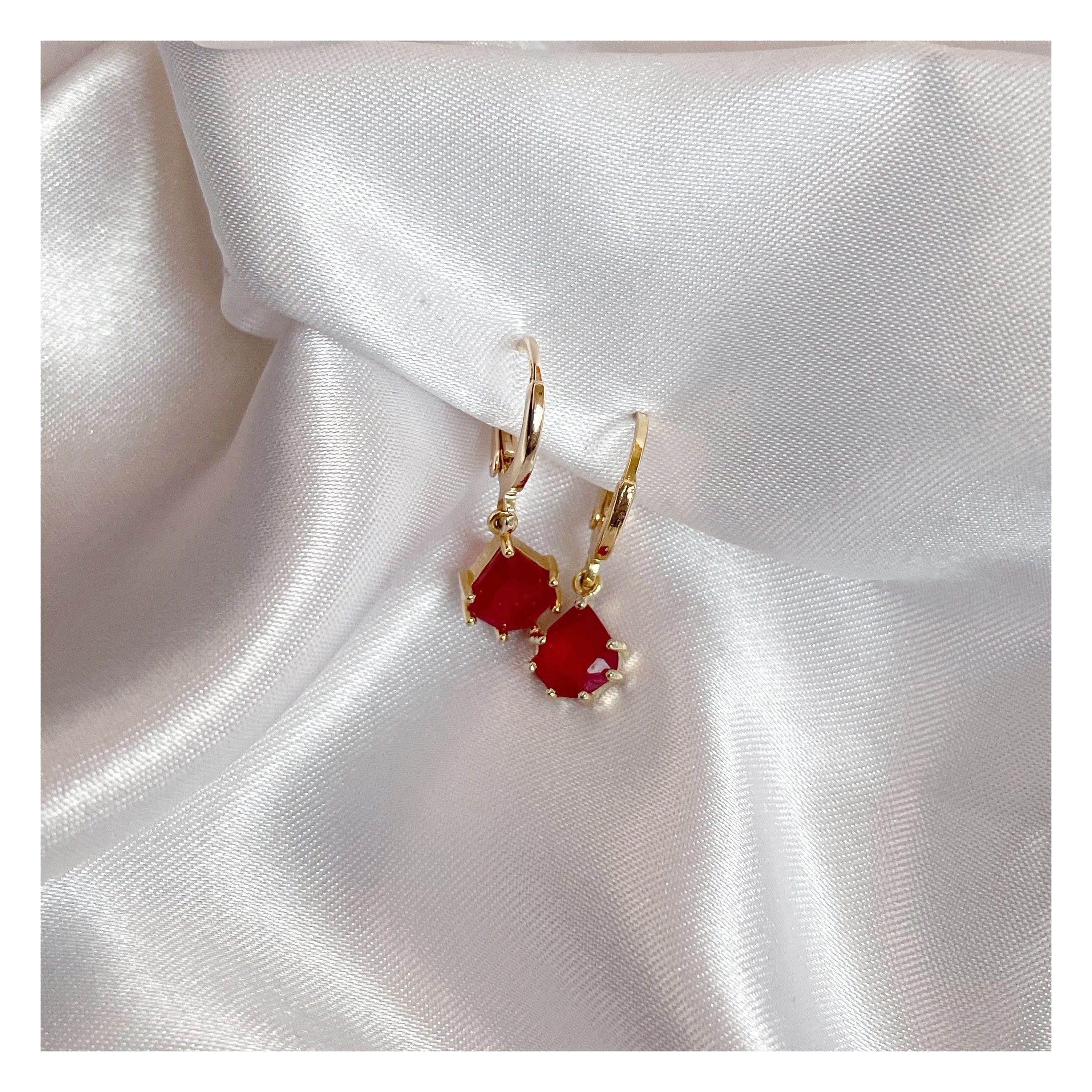 Pendientes “Drops” rojo