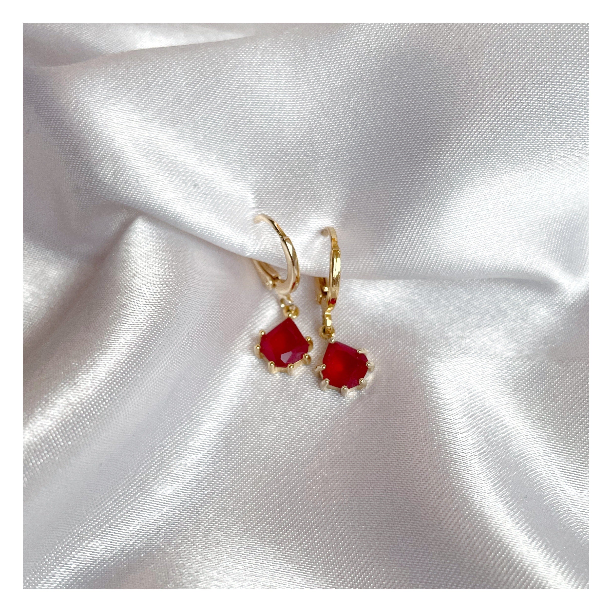 Pendientes “Drops” rojo