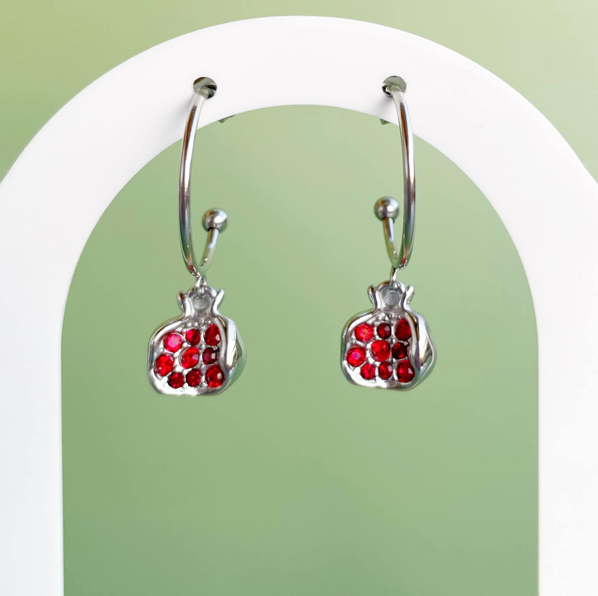 Pendientes “Granaína” grande plateado
