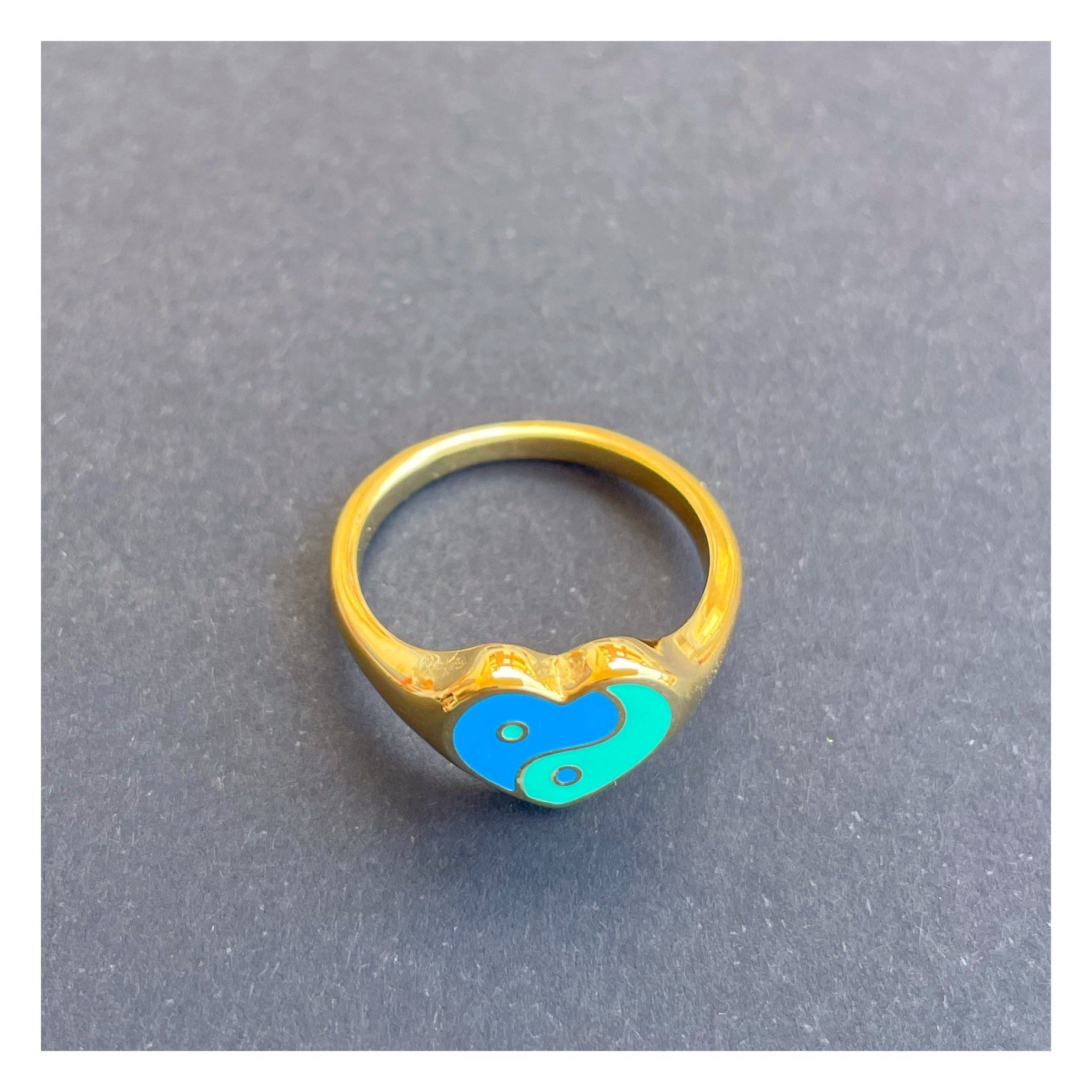 Anillo “Jing Jang” azul