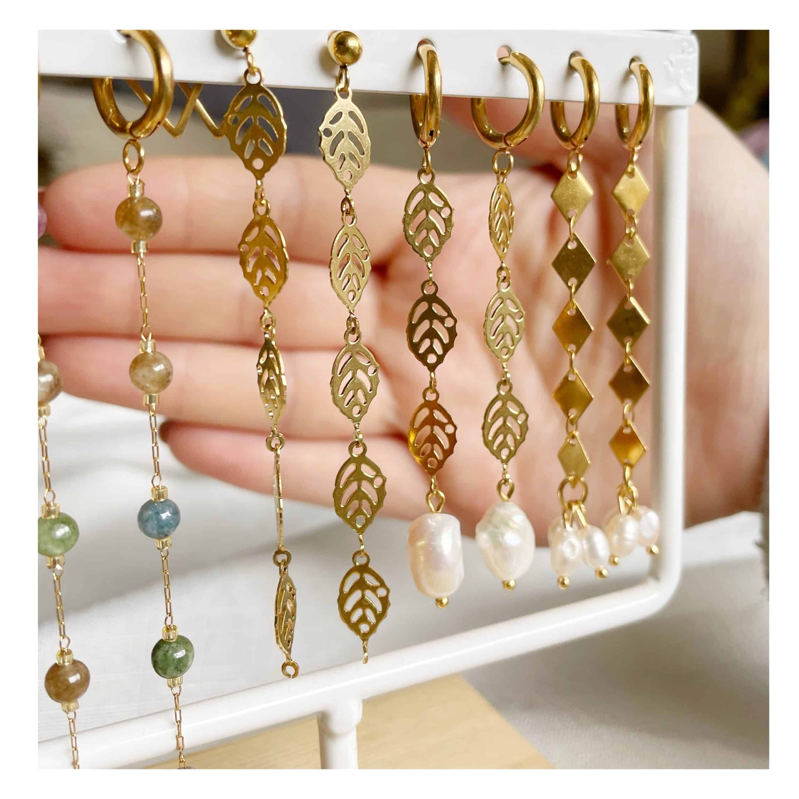 Pendientes “Hojas Perla”