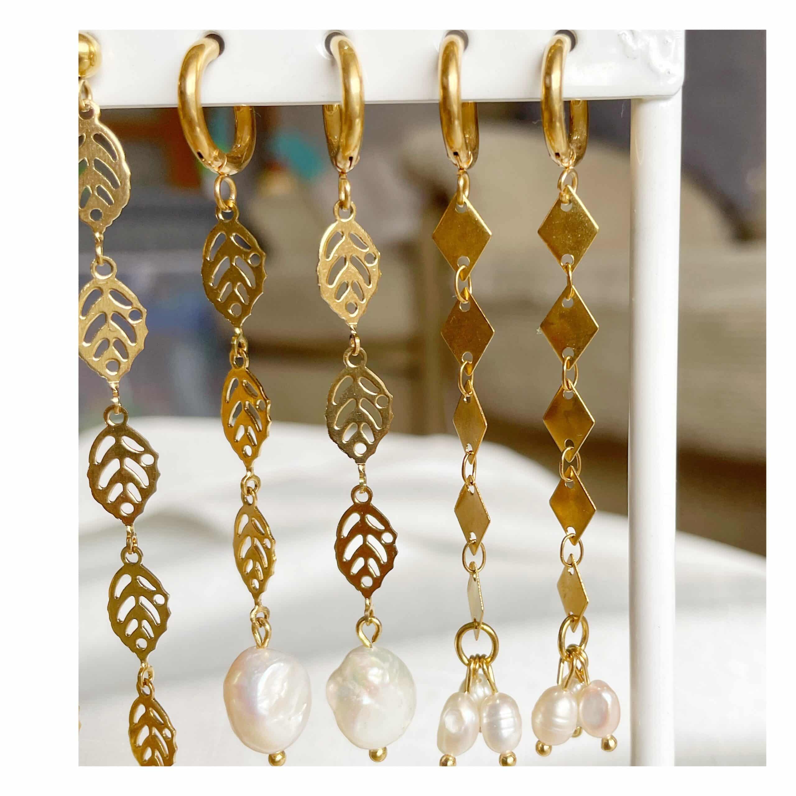 Pendientes “Hojas Perla”