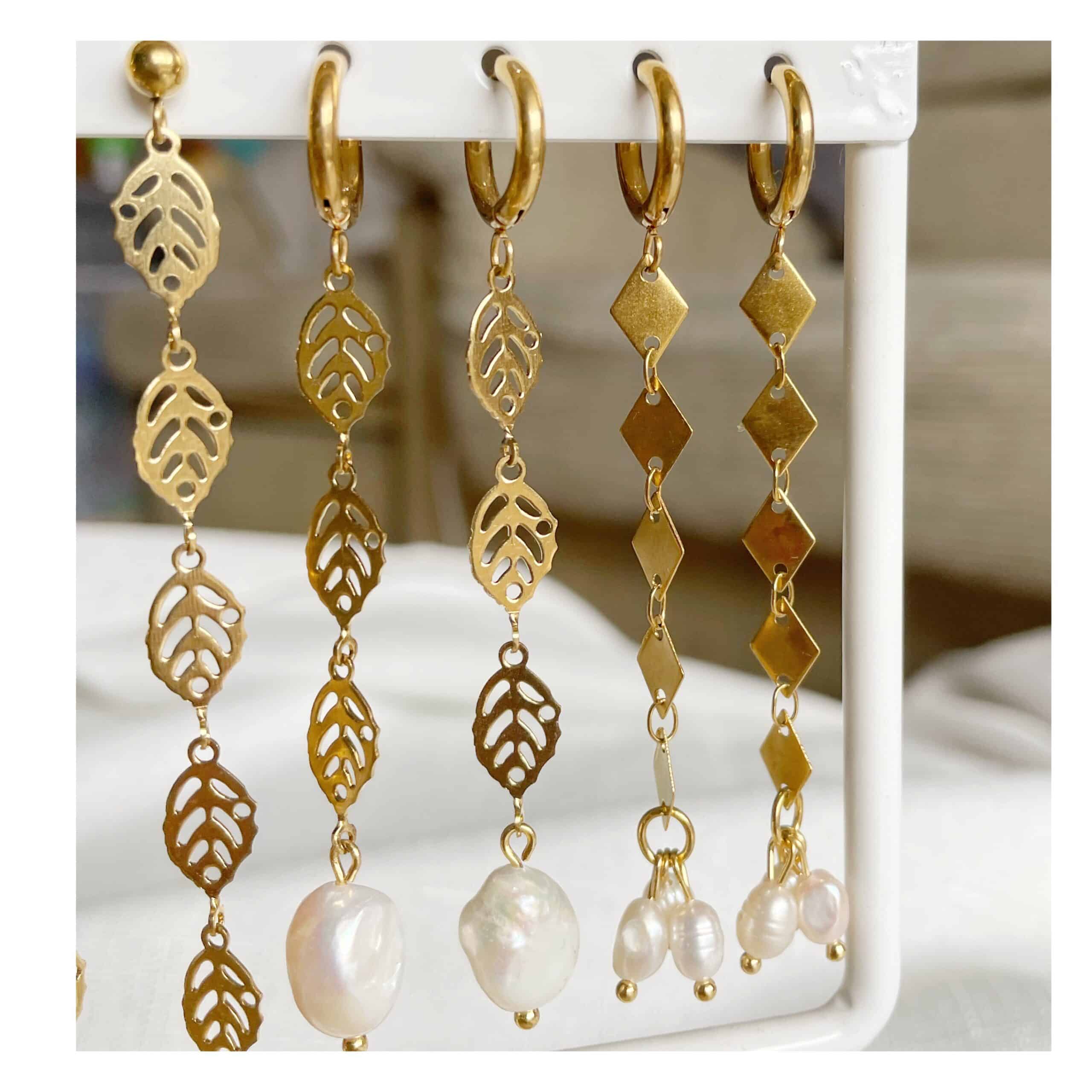 Pendientes “Hojas Perla”