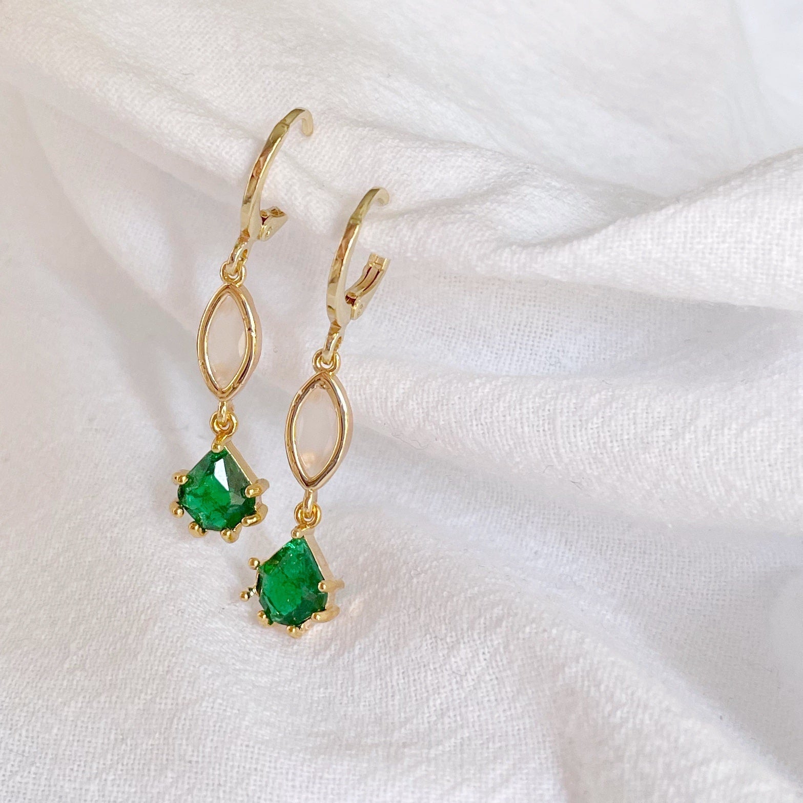 Pendientes “Drops verde” largo