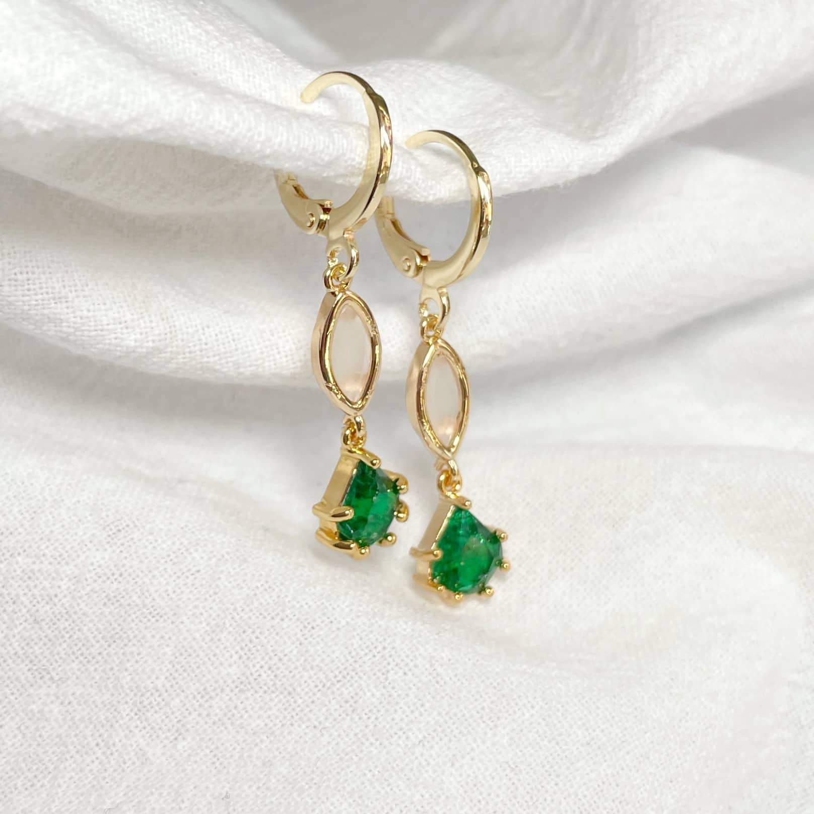 Pendientes “Drops verde” largo
