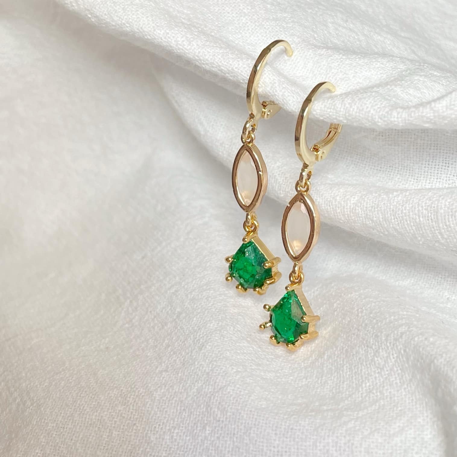 Pendientes “Drops verde” largo