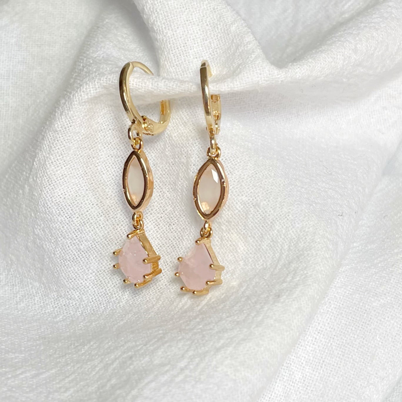 Pendientes “Drops Rosa” largo