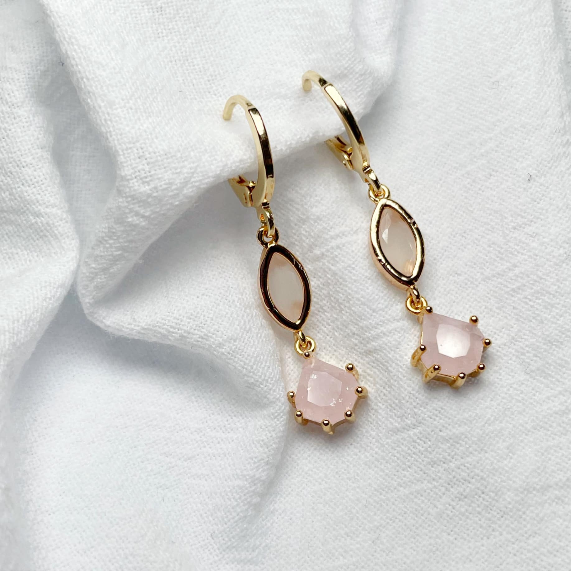 Pendientes “Drops Rosa” largo