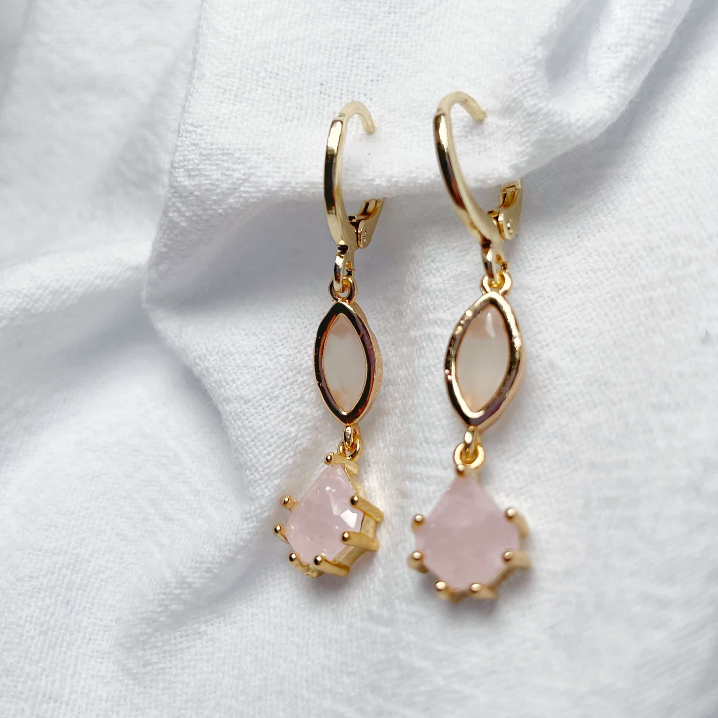 Pendientes “Drops Rosa” largo